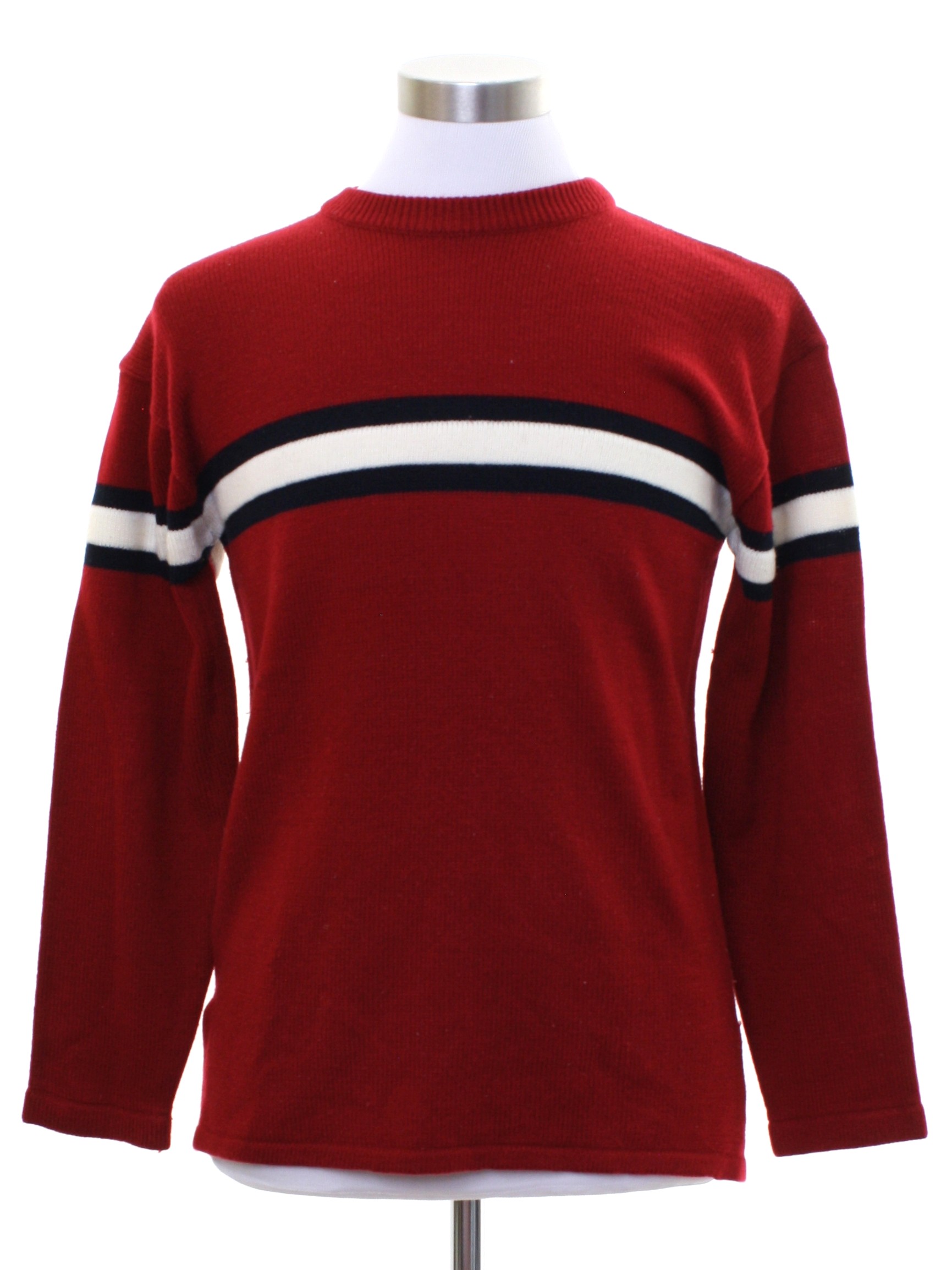 1980s Vintage Sweater: 80s -Giogio Fiorlini- Mens red, black and white ...