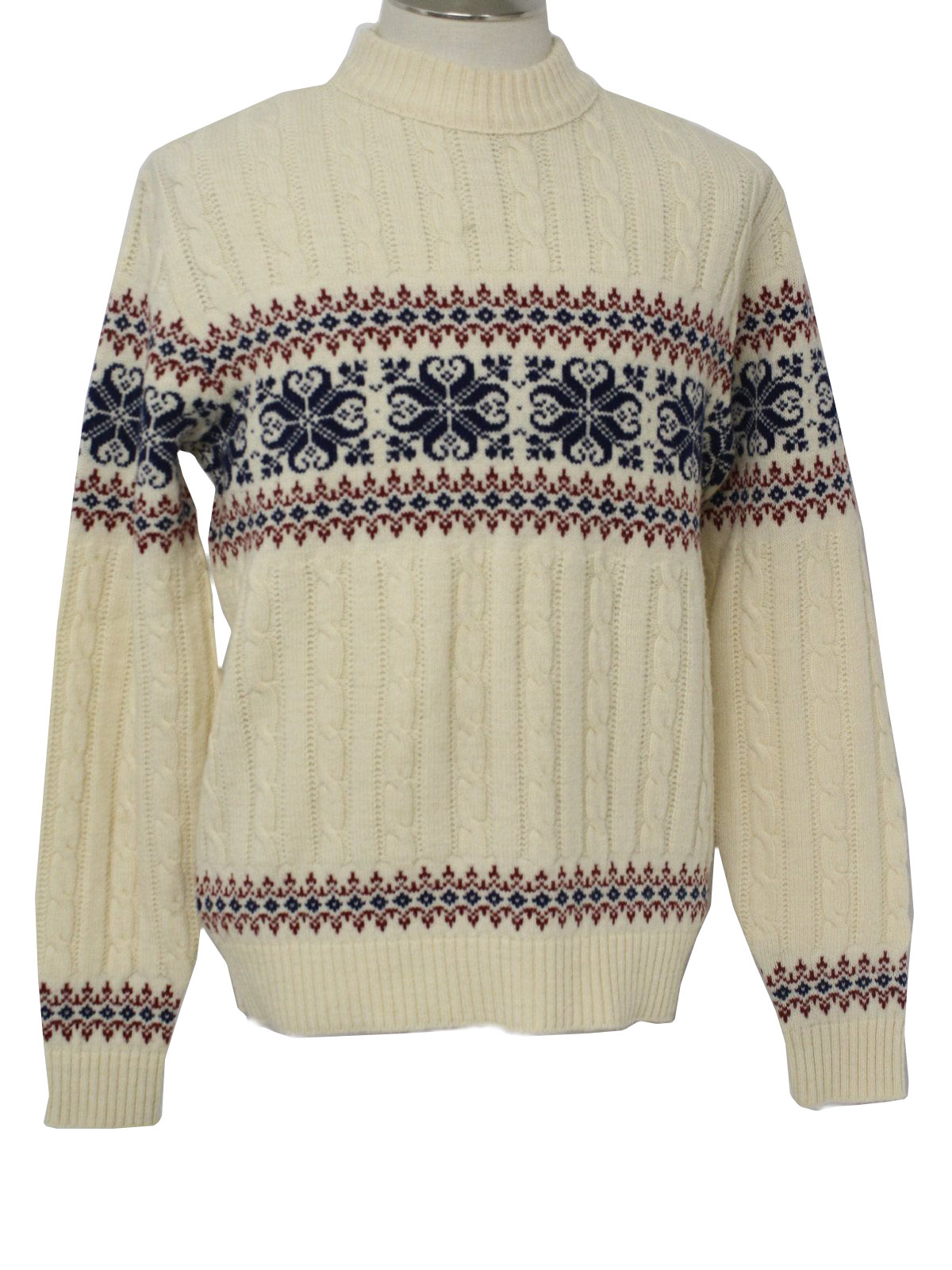 Retro 70s Sweater (Jantzen) : 70s -Jantzen- Mens cream, navy blue and ...