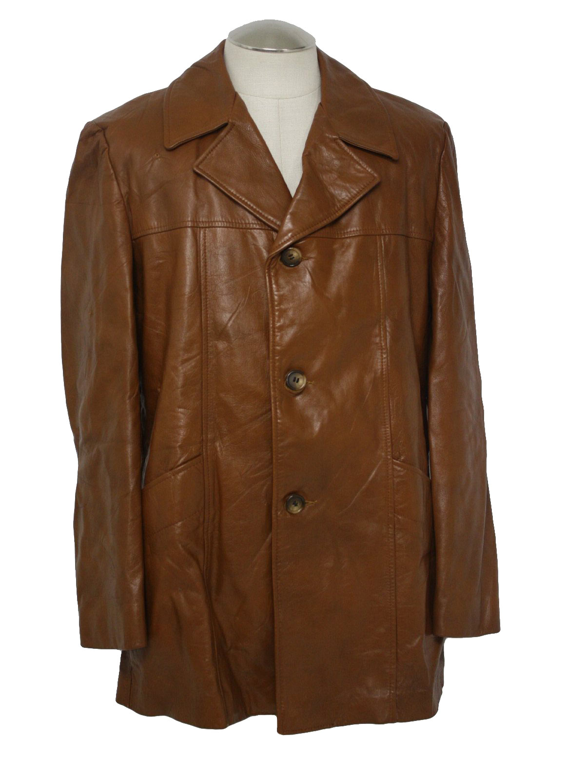 70s Leather Jacket (Cresco): 70s -Cresco- Mens latigo brown smooth ...