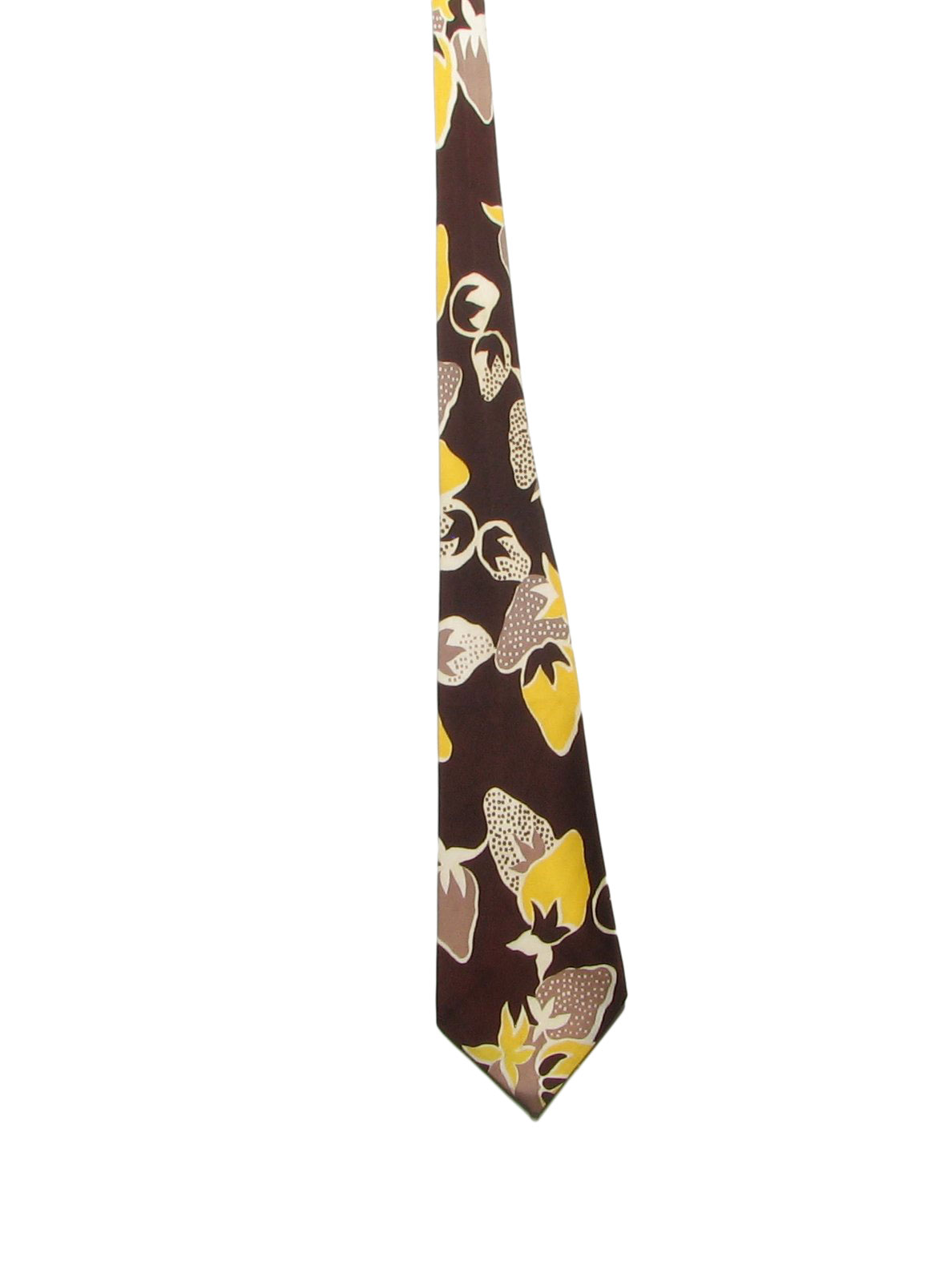 1950s Neck Tie: Early 50s -No Label- brown, yellow and white colored ...