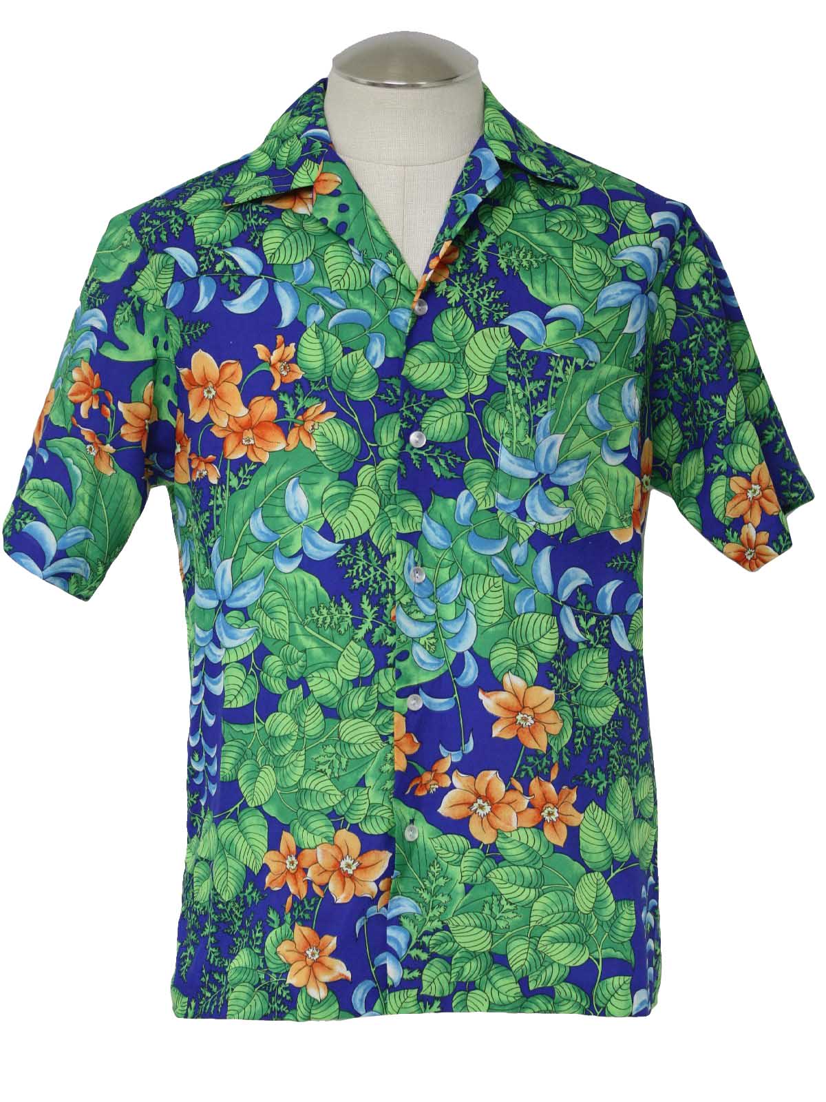 70's Hilo Hatties Hawaiian Shirt: 70s -Hilo Hatties- Mens blues, green ...
