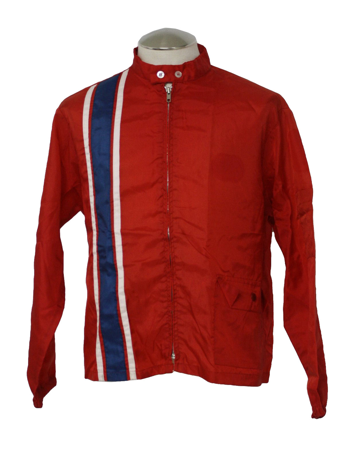 1960's Retro Jacket: 60s -Swingster- Mens red, blue and white nylon ...