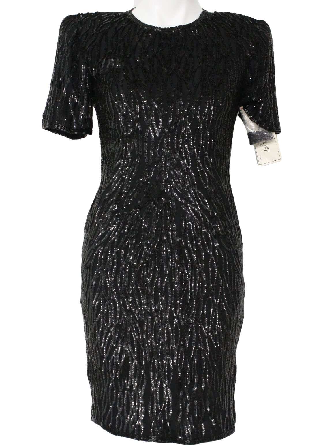 1980's Retro Cocktail Dress: 80s -Stenay- Womens New-Old black sheer ...