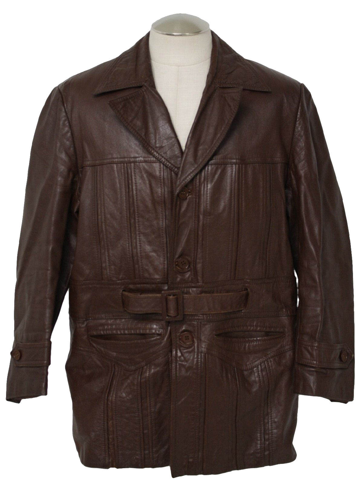 70s Leather Jacket (Montgomery Ward): 70s -Montgomery Ward- Mens brown ...