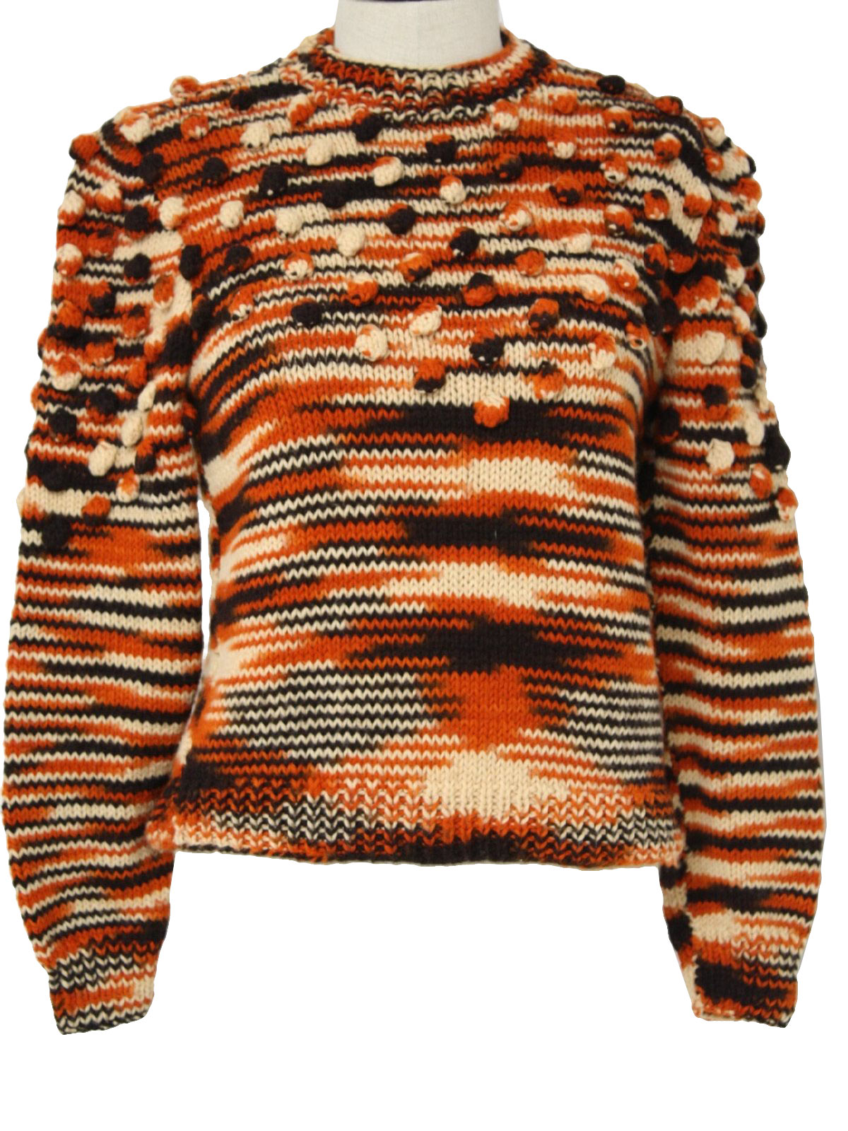 home crafted 1970s Vintage Sweater: 70s -home crafted- Womens dark ...