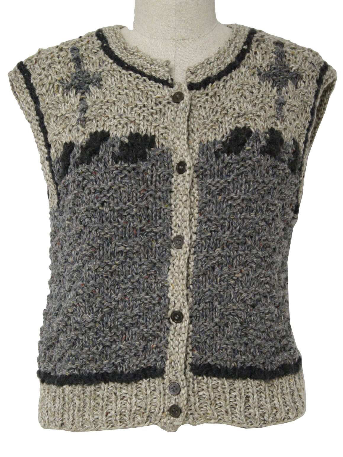 Eighties Liz Claiborne Sweater: 80s -Liz Claiborne- Womens shaded grey ...