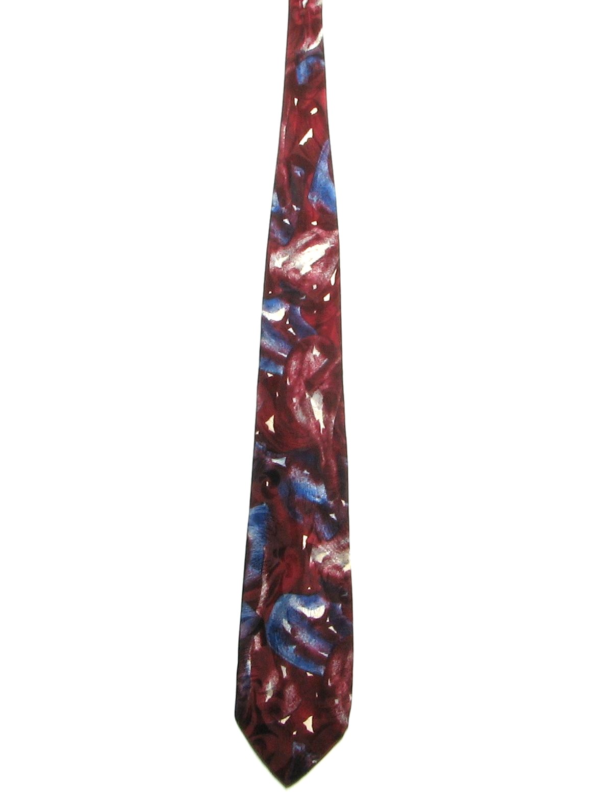 Retro 90's Neck Tie: 90s -Ross and Green- burgundy, blue and white ...