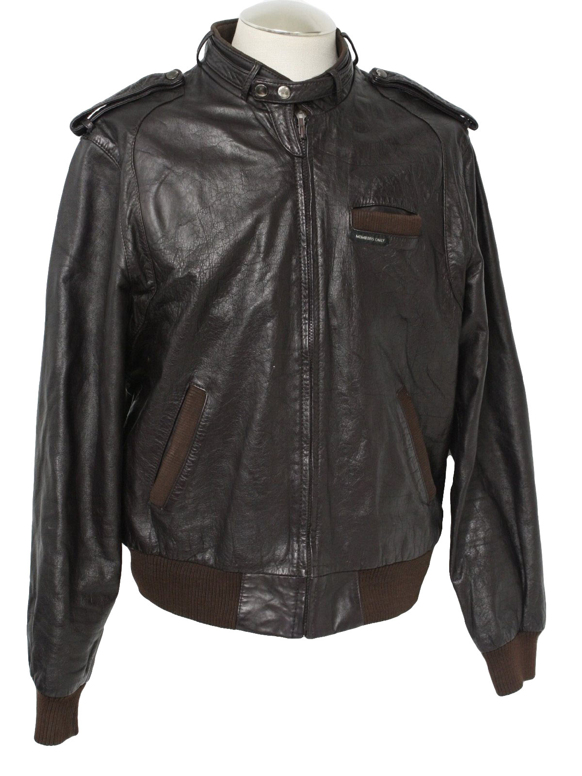 80s Leather Jacket (Members Only): 80s -Members Only- Mens deep ...