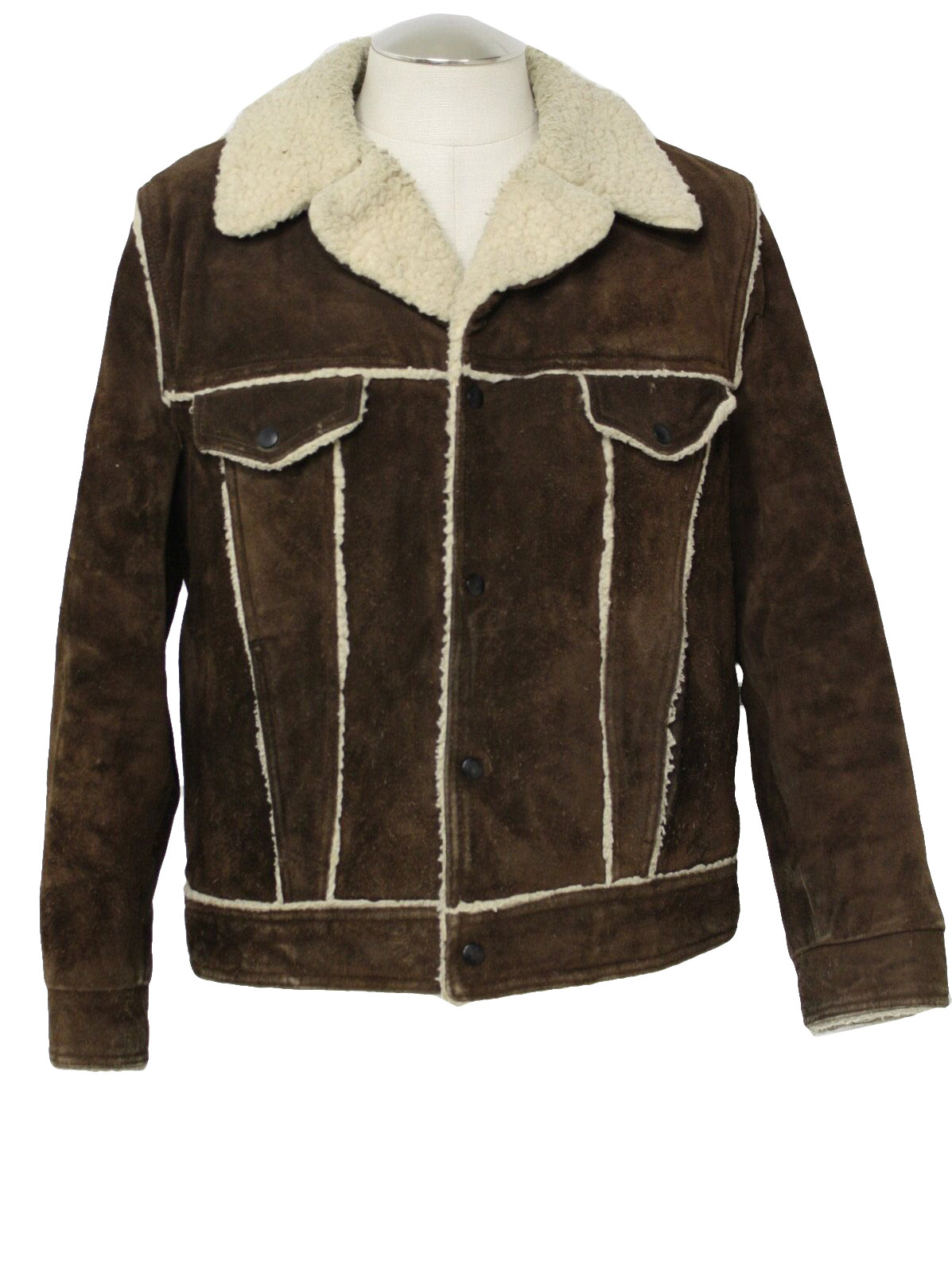 Vintage 1980's Leather Jacket: 70s -Genuine Leather- Mens dark ...