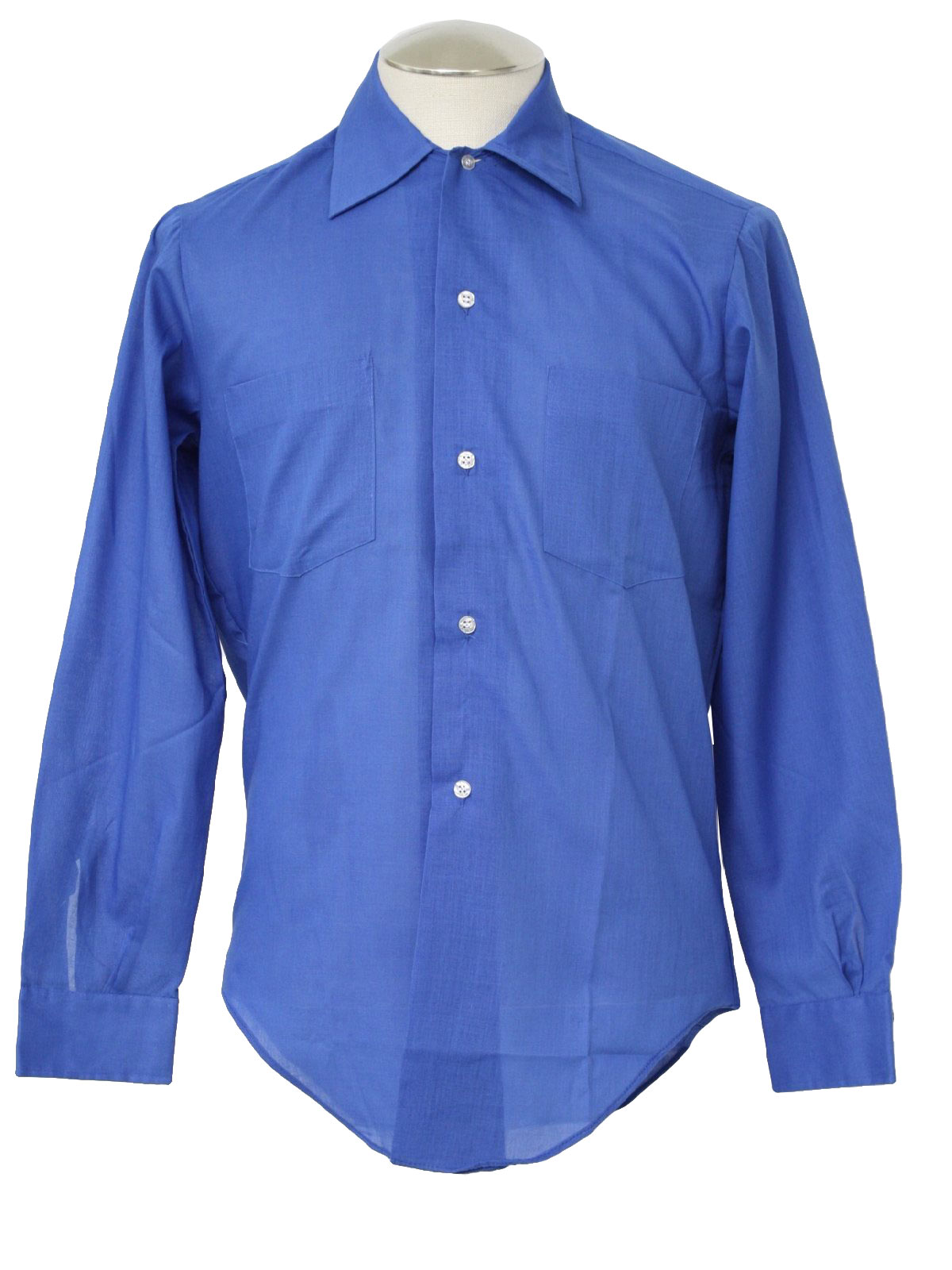 60's Bud Berma Shirt: 60s -Bud Berma- Mens New-Old light cobalt blue ...