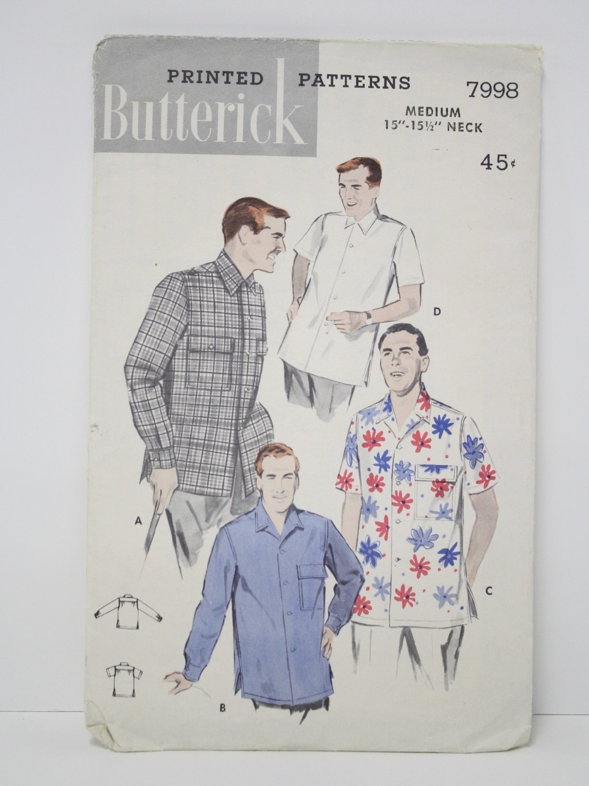 Retro Fifties Sewing Pattern: c.1956 -Butterick Pattern No. 7998- Mens ...