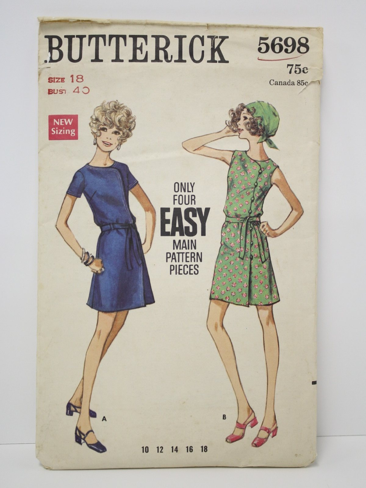 60s Vintage Butterick Pattern No. 5698 Sewing Pattern: c.1968 ...