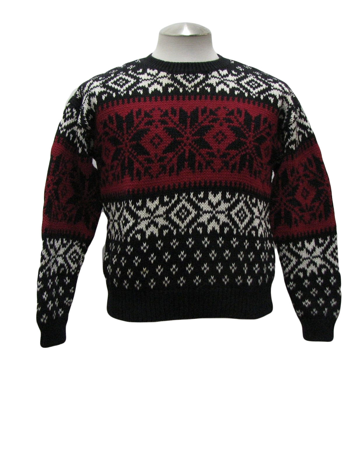 Womens Christmas Sweater: -Paris- Womens black background ramie cotton ...
