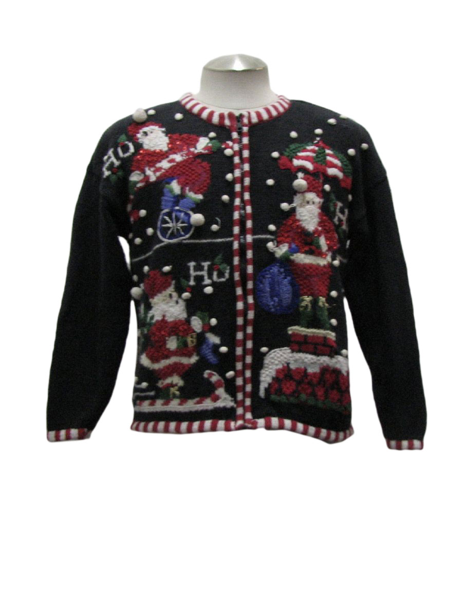 Womens Ugly Christmas Sweater: -Heirloom Collectibles- Womens black ...