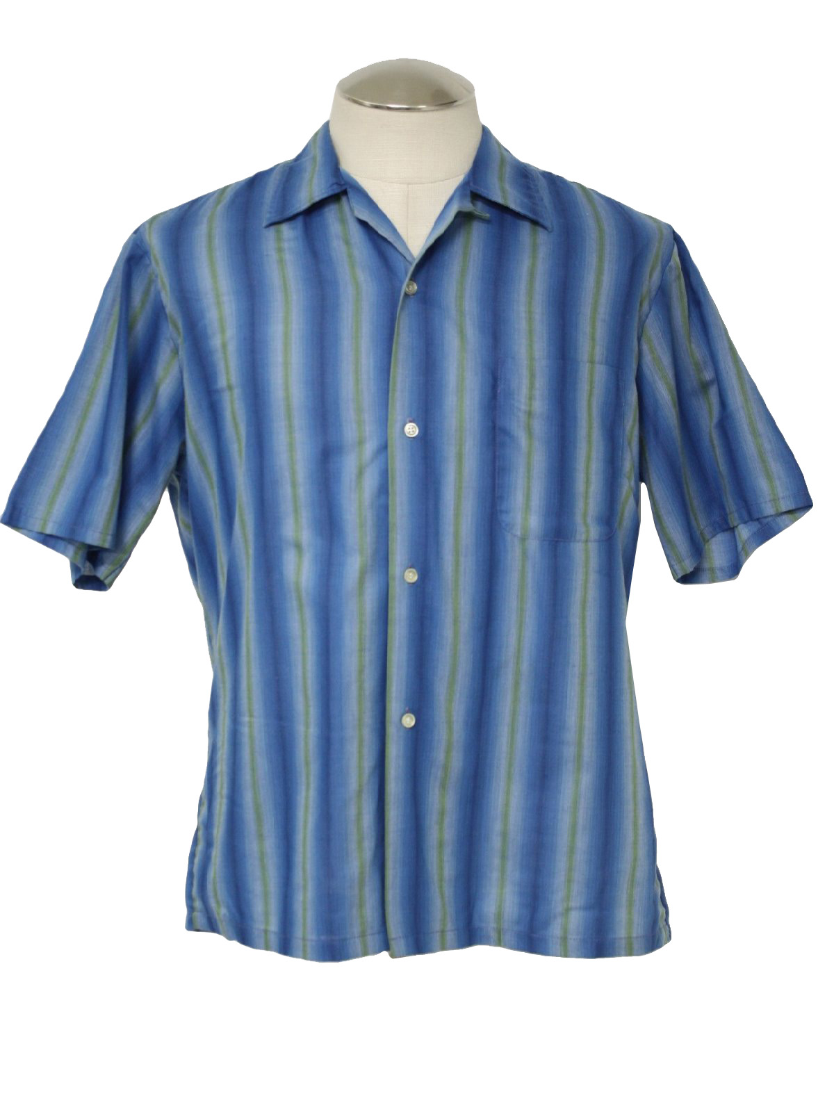 Vintage 1960's Shirt: 60s -Penneys Towncraft- Mens shades of blue and ...