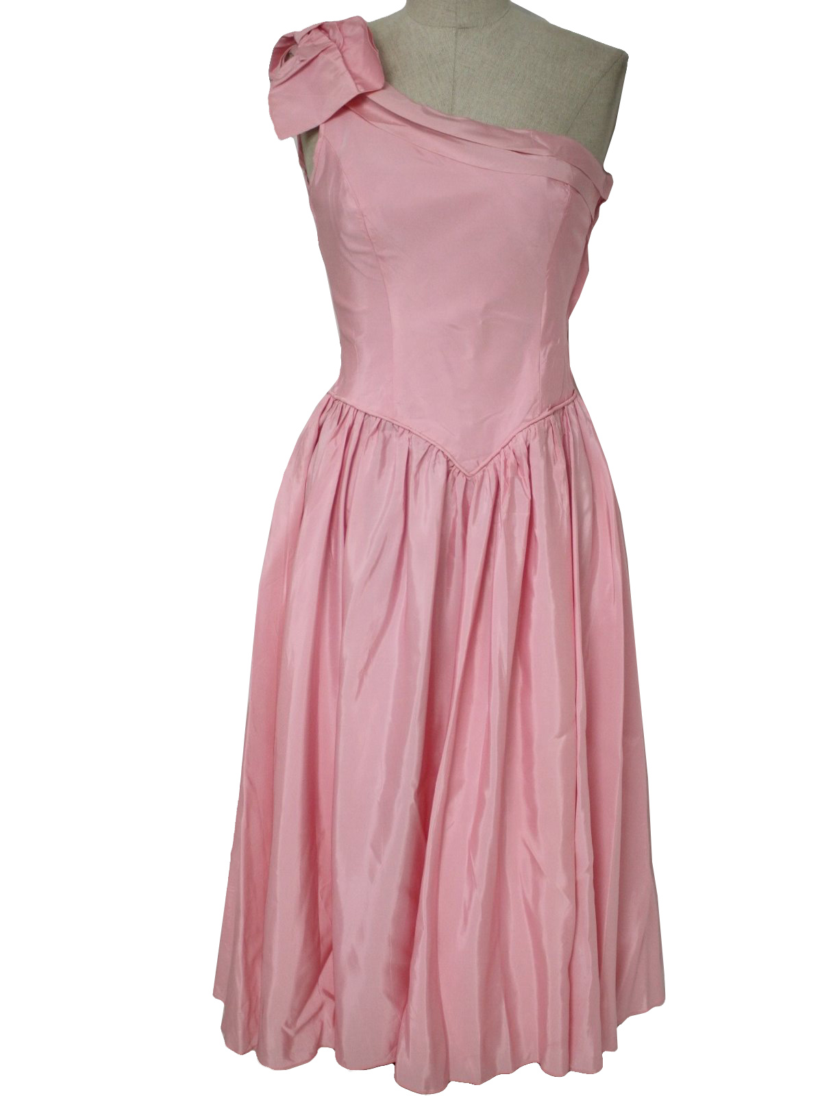 1970's Vintage Cocktail Dress: 70s -No Label- Womens Soft Pink Shimmery ...