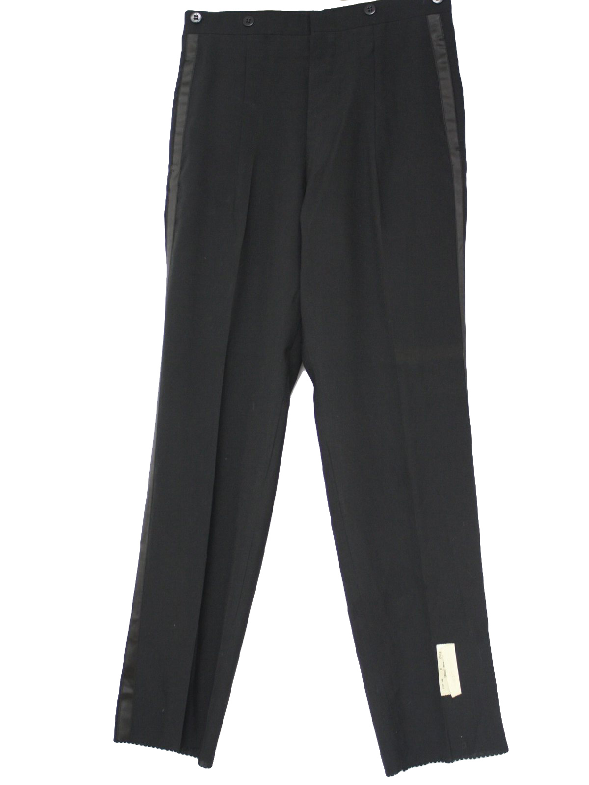 Vintage After Six 1980s Pants: 80s -After Six- Mens black polyester and ...