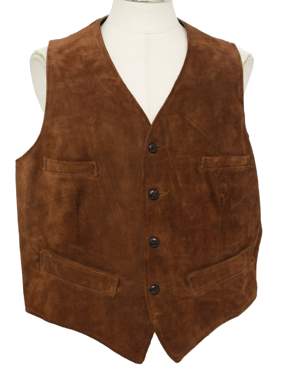 60s Retro Vest: 60s -Made in California- Mens russet brown suede ...