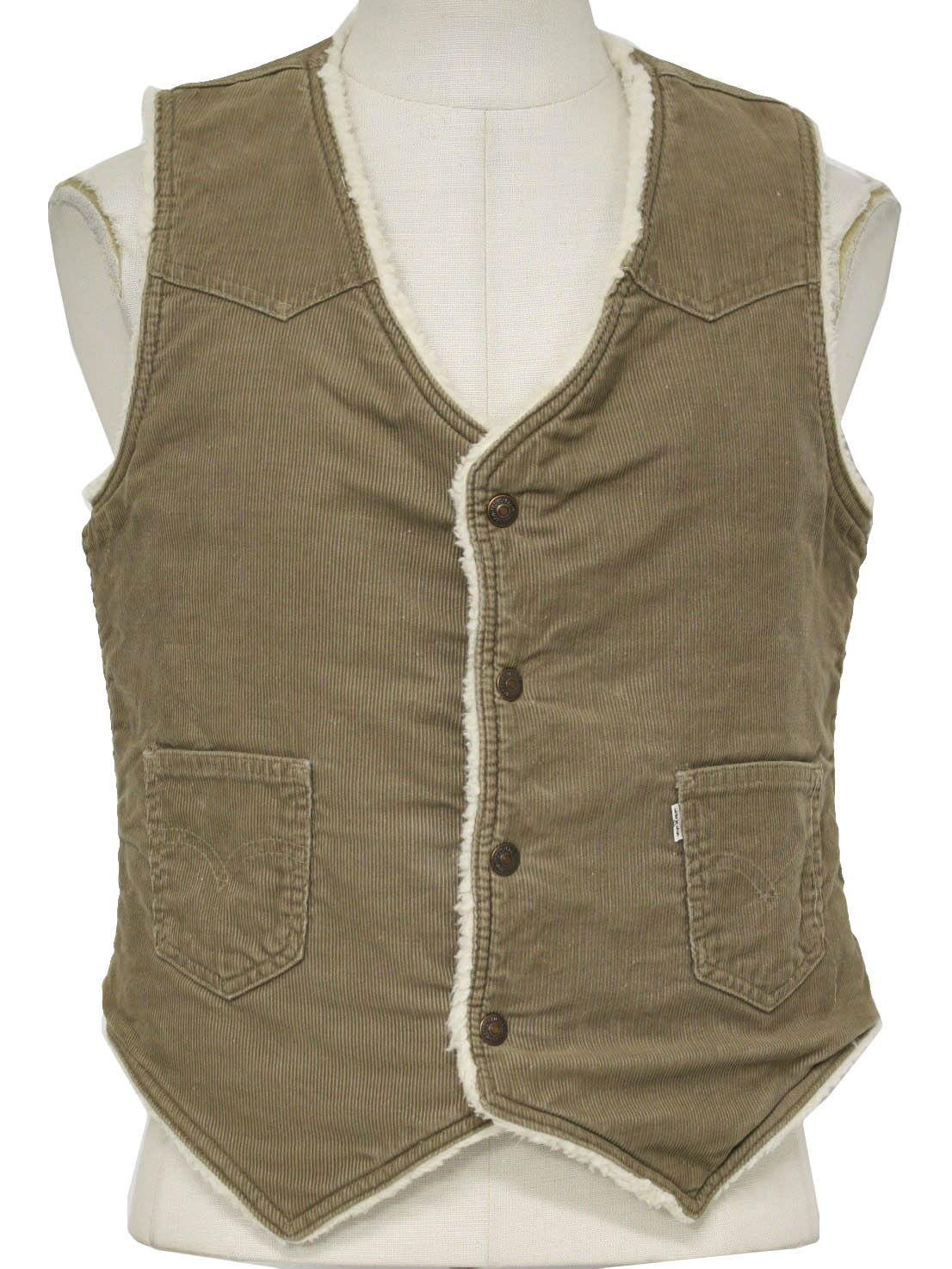 70s Vintage Levis Vest: 70s -Levis- Mens tan cotton pinwale corduroy ...