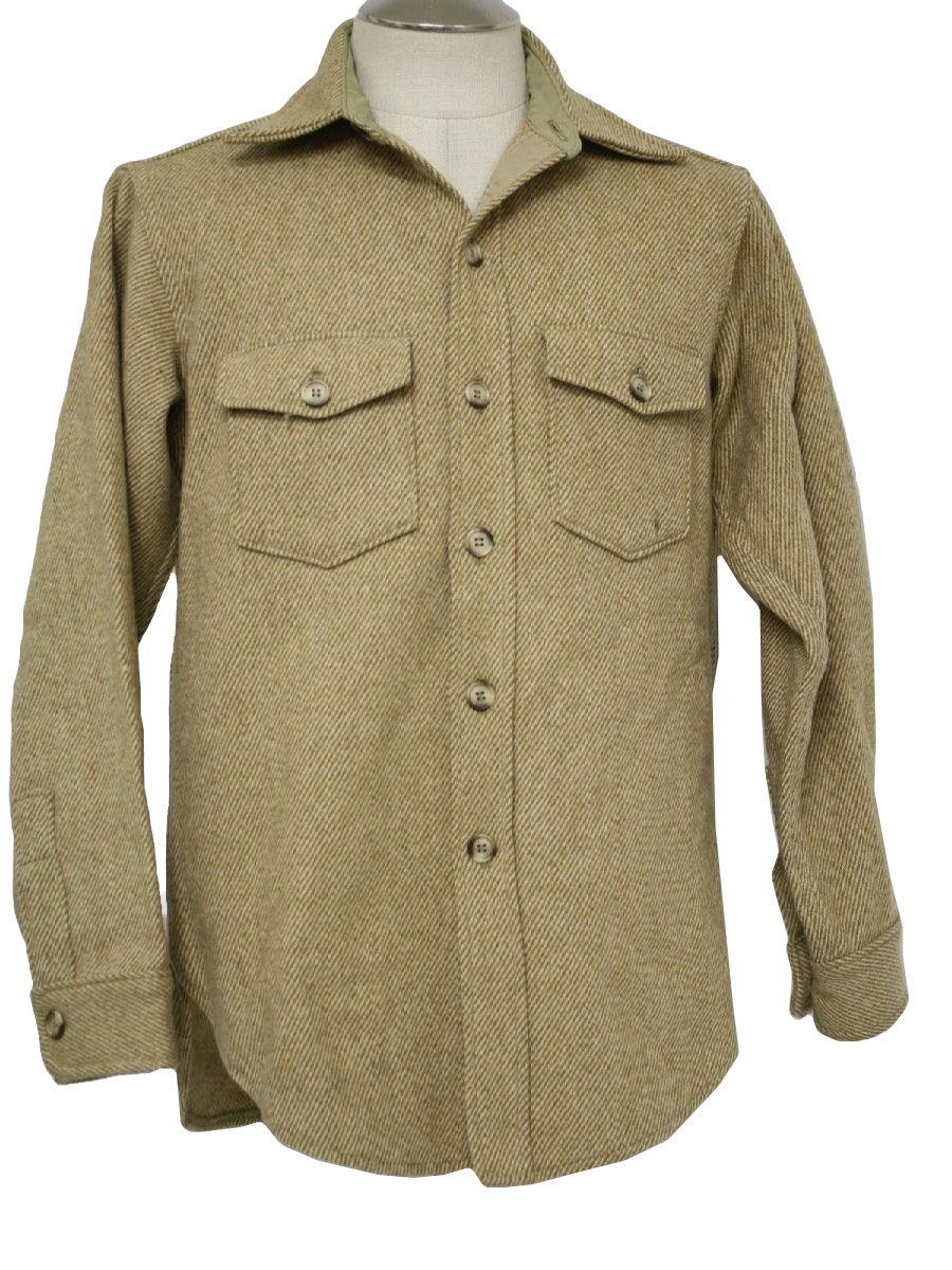 1970's Jacket (Woolrich): 70s -Woolrich- Mens tan and brown wool ...