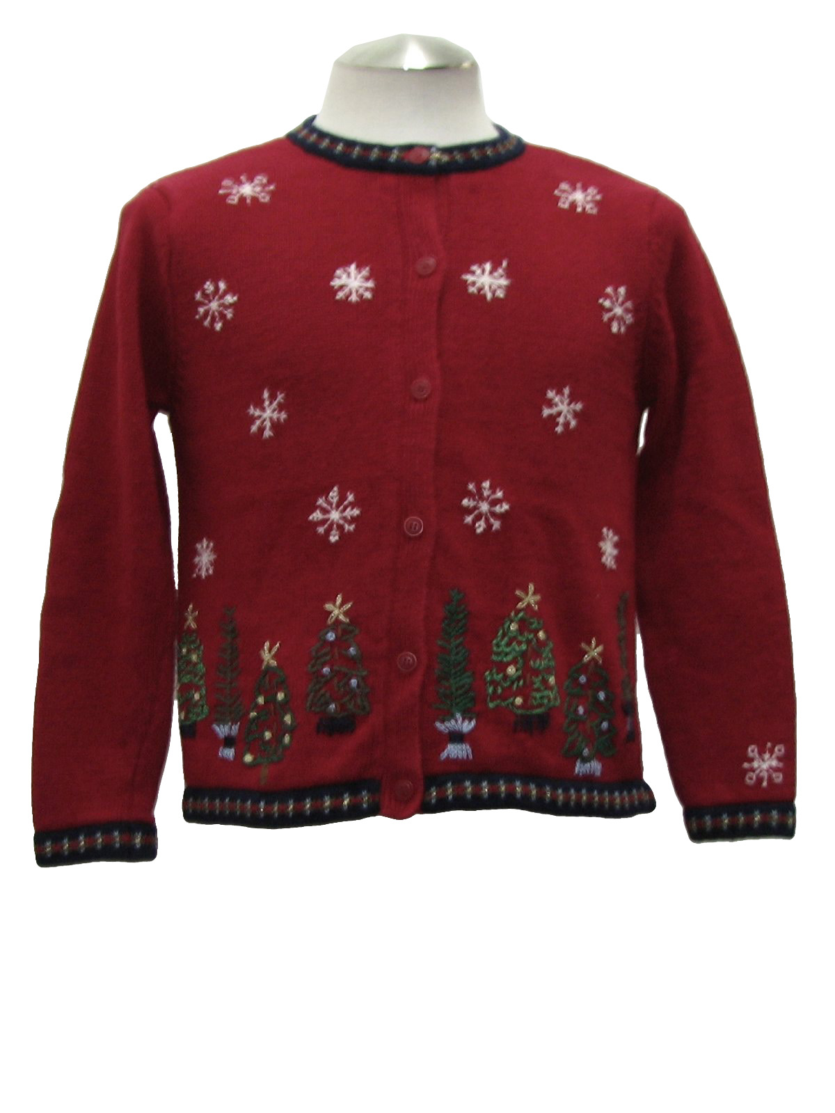 Womens Ugly Christmas Sweater: -Northern Reflections- Womens red ...