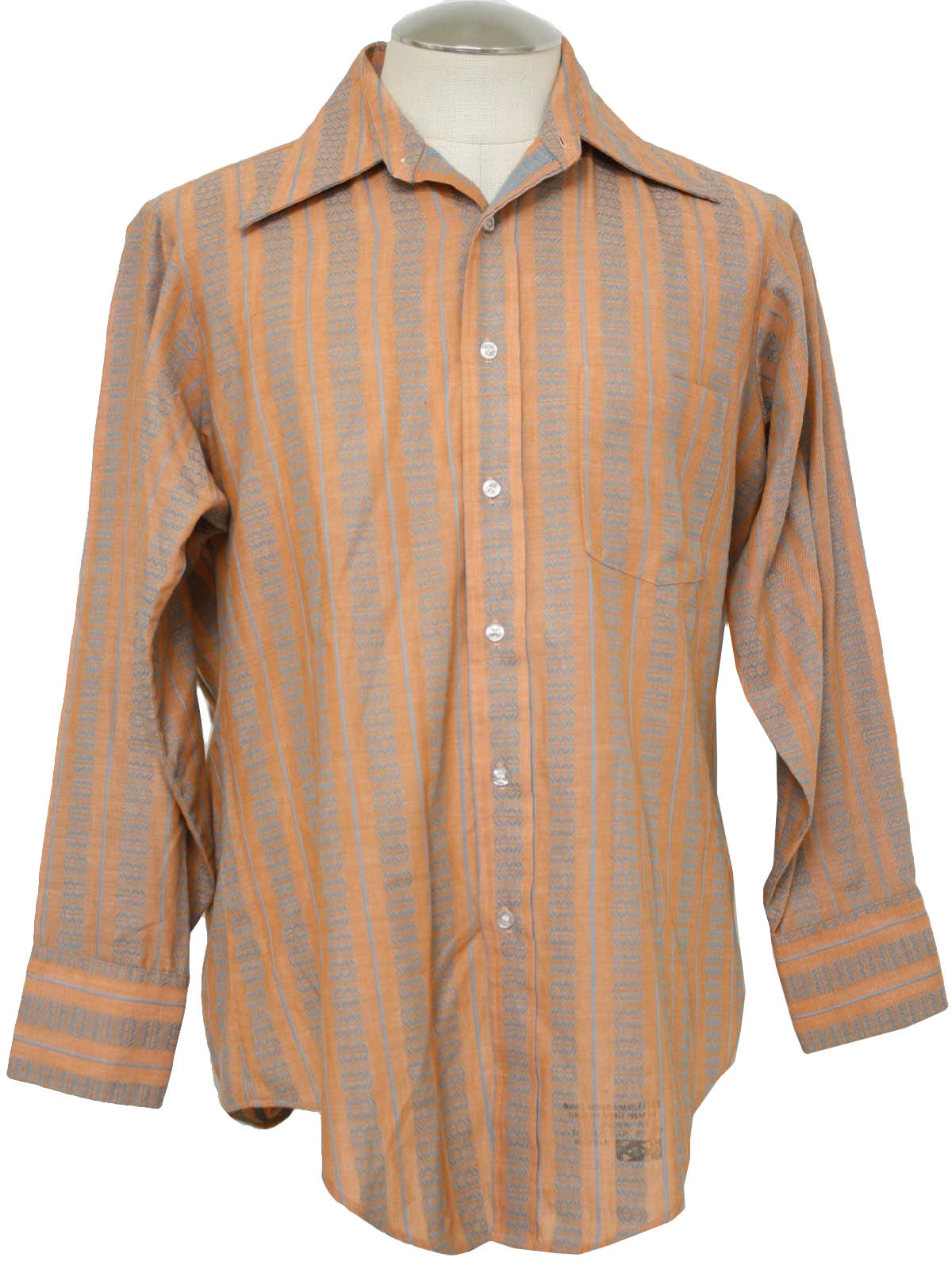 1970’s Retro Shirt: 70s -Concepts by Arrow- Mens terracotta with