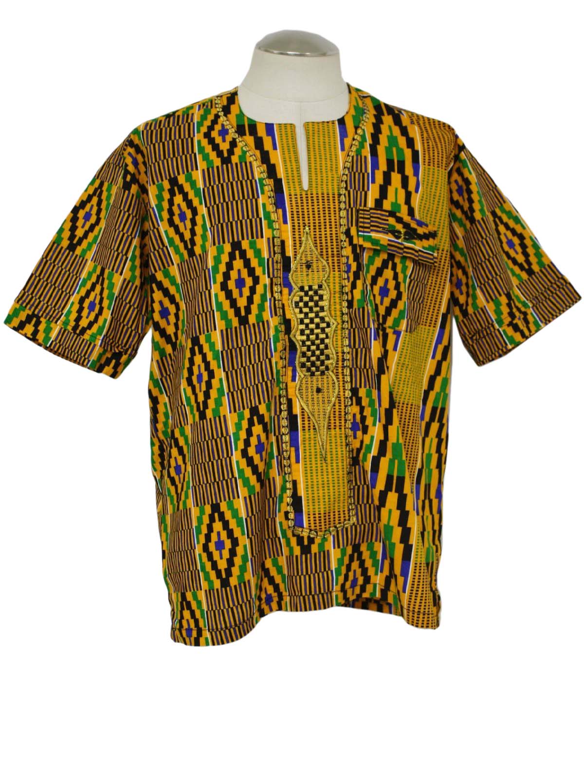 Seventies Hippie Shirt: 70s style (made more recently)- Mens golden ...