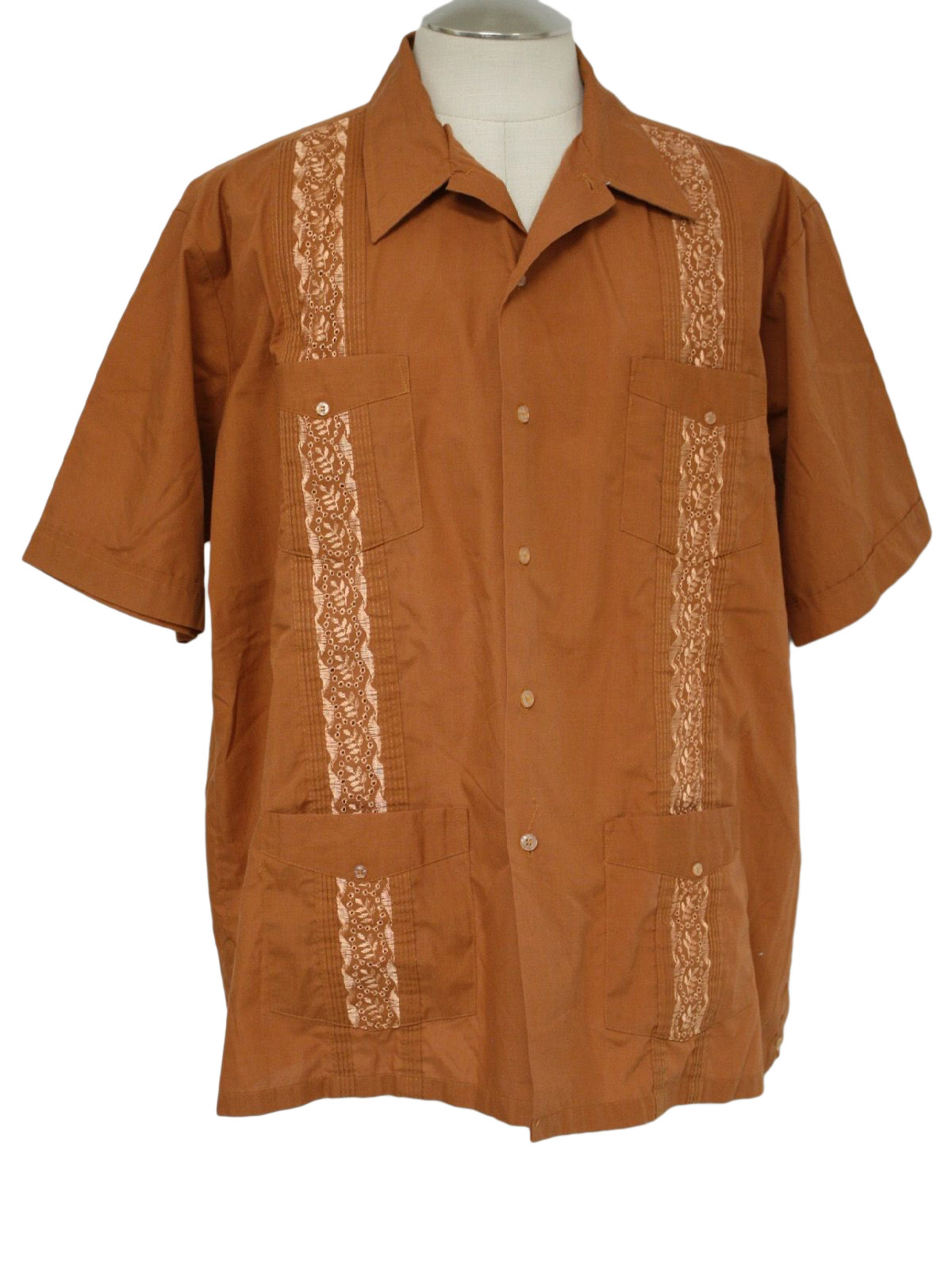 Vintage Haband 80's Guayabera Shirt: 80s -Haband- Mens terracotta ...