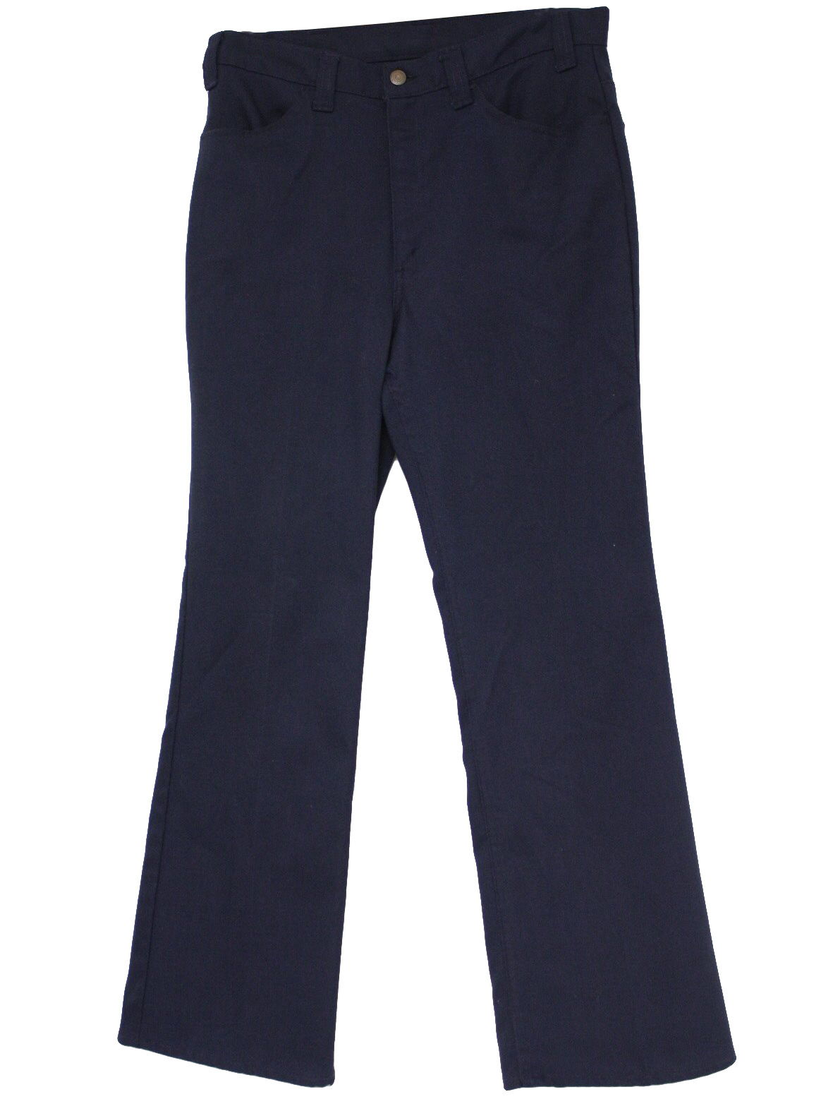1970's Retro Pants: 70s -Levis- Mens navy blue polyester twill jeans ...