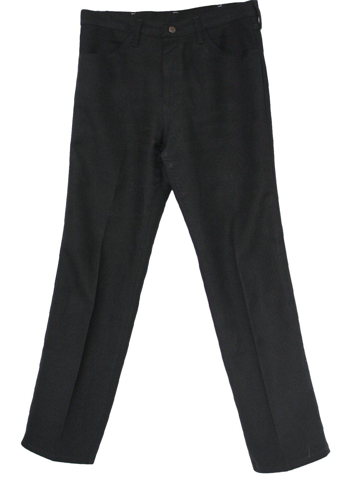 70s Pants (Wrangler): 70s -Wrangler- Mens black polyester twill jeans ...