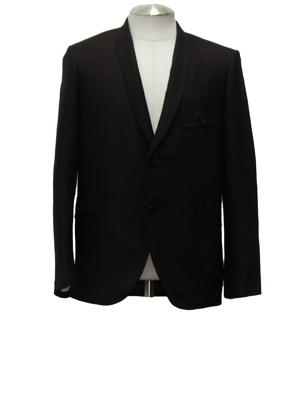 No Label Sixties Vintage Jacket: 60s -No Label- Mens black and burgundy ...