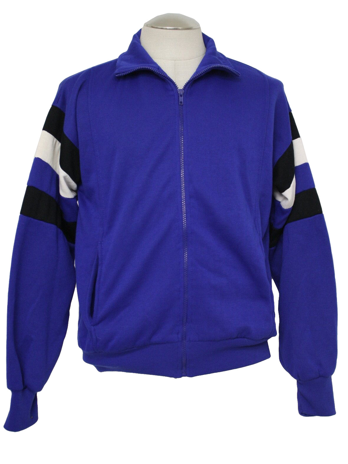 1980s Vintage Jacket: 80s -J Blair- Mens royal blue, black and white ...