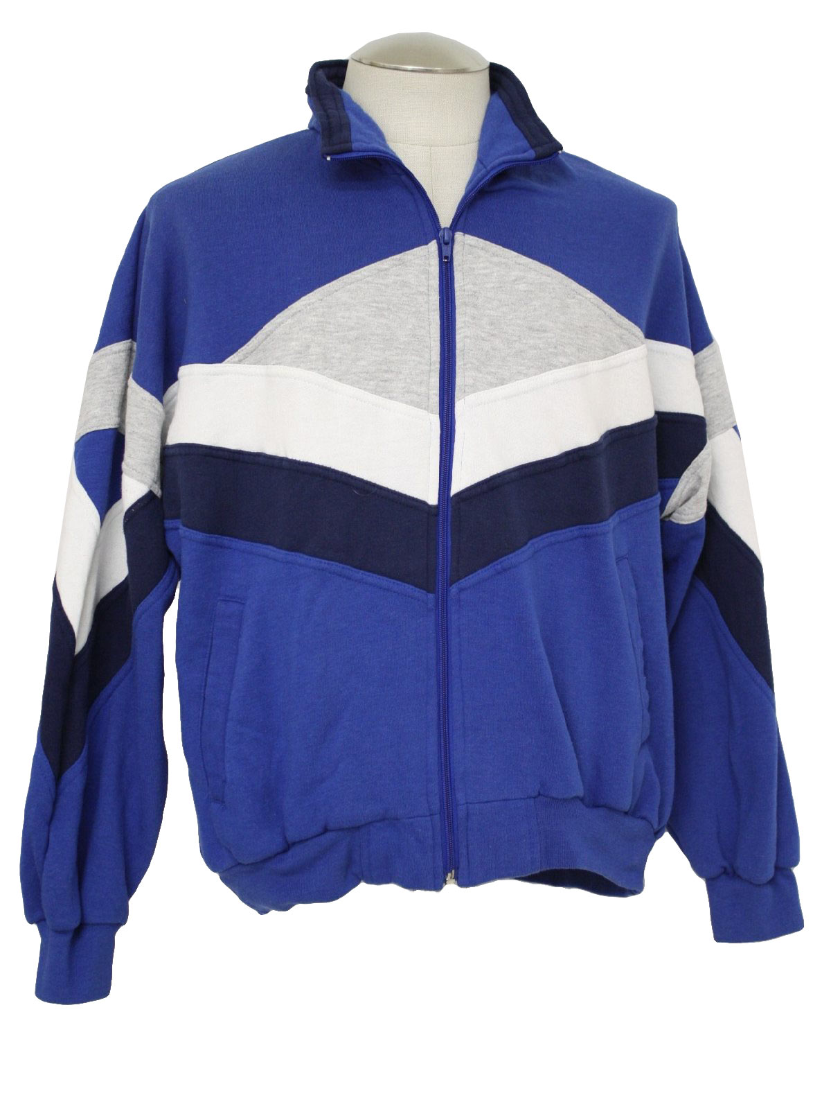Vintage Active Wear 1980s Jacket: 80s -Active Wear- Mens blue, navy ...