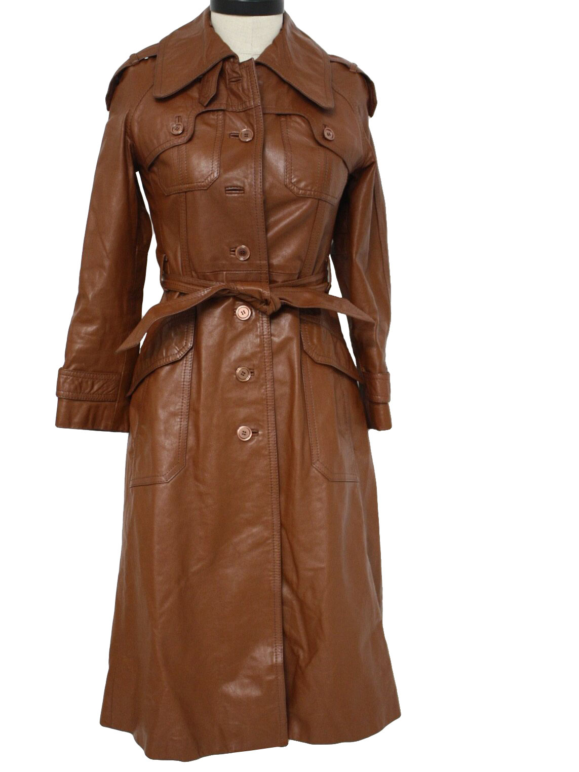 70s Retro Leather Jacket: 70s -P.B.D. International- Womens rust brown ...