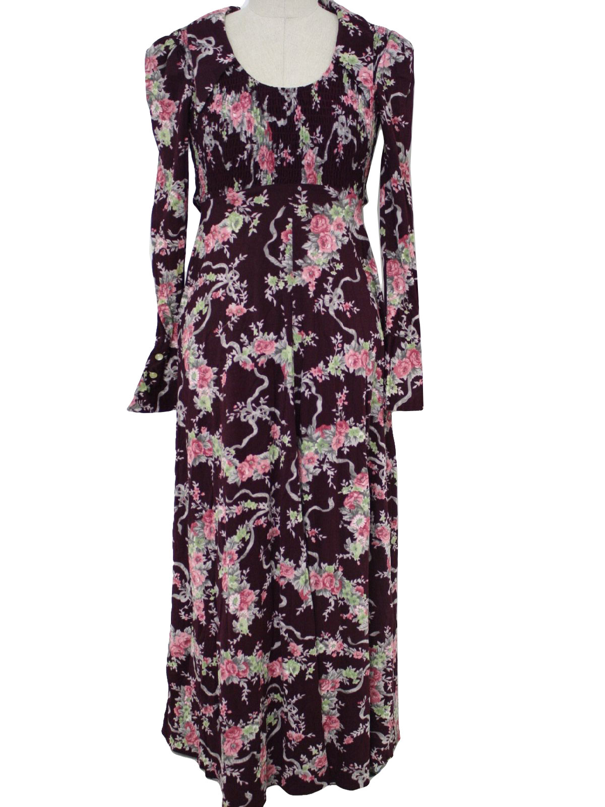 Retro 1970's Hippie Dress (Jody T) : 70s -Jody T- Womens dark wine ...