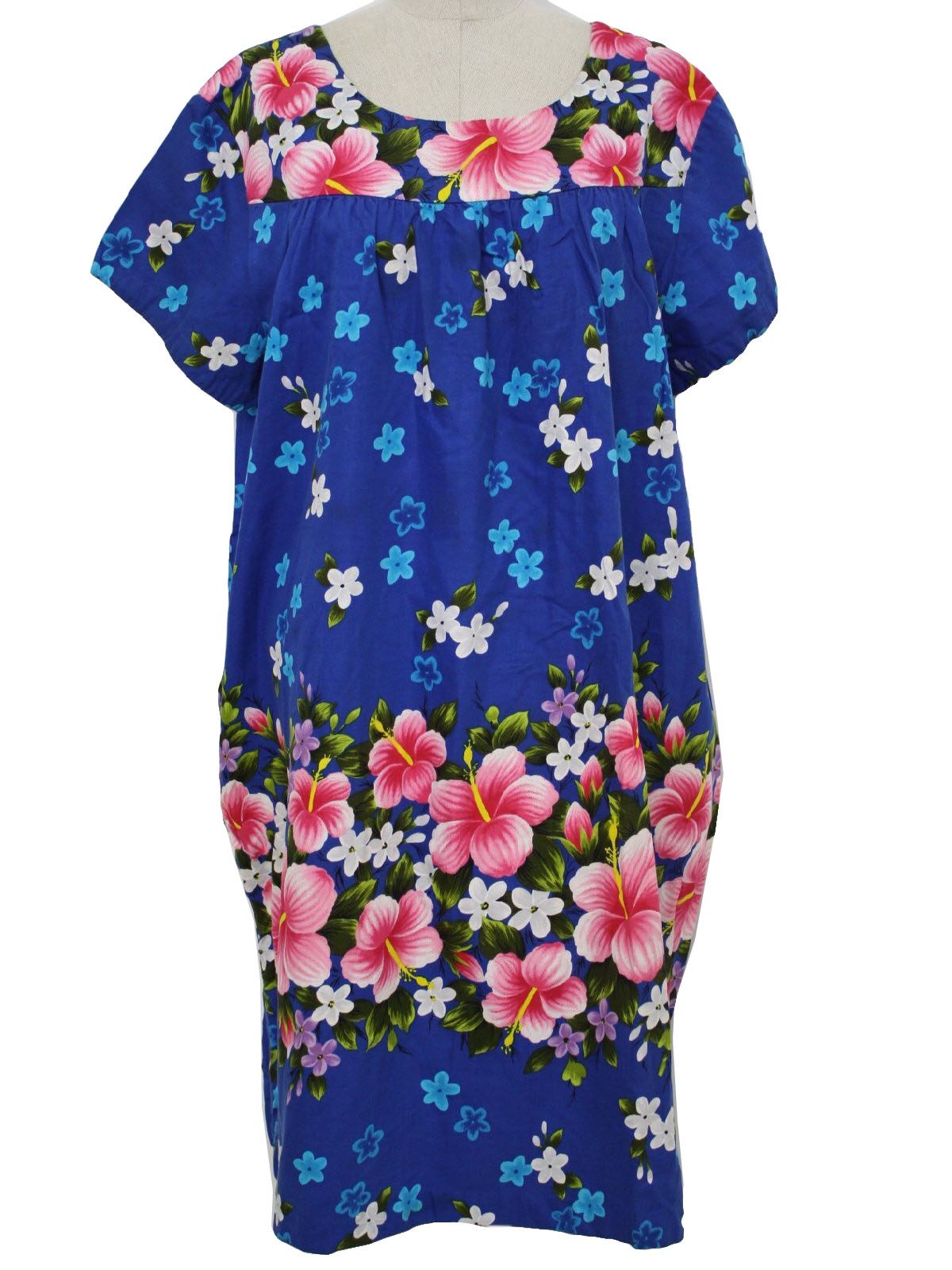 60's Ui Maikai Hawaiian Dress: Late 60s -Ui Maikai- Womens blue, shaded ...