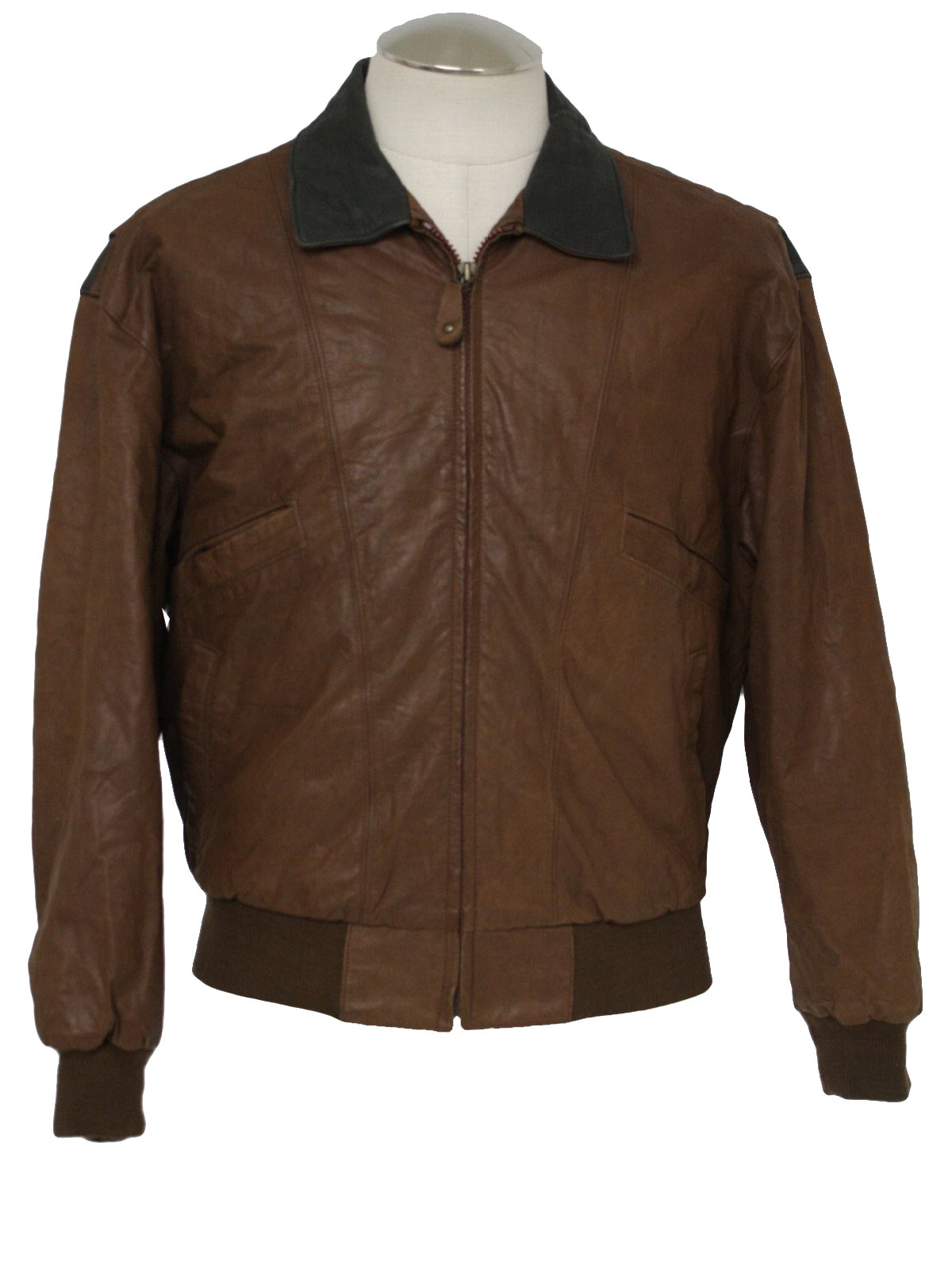 Officers Club 1980s Vintage Leather Jacket: 80s -Officers Club- Mens ...