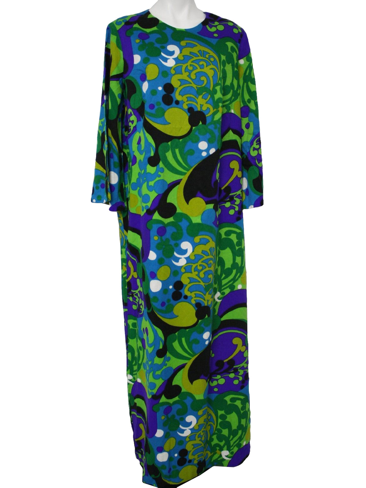 Vintage Home Sewn 60's Hawaiian Dress: 60s -Home Sewn- Womens bright ...
