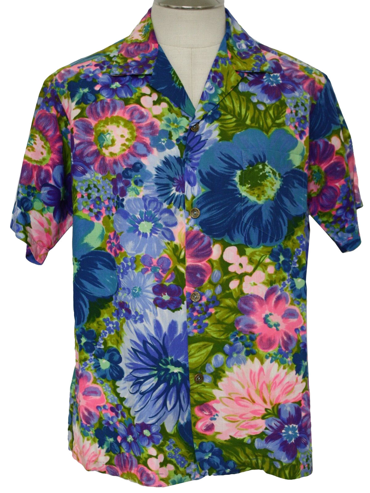 Retro Sixties Hawaiian Shirt: Late 60s -Waltah Clarkes Made in Honolulu ...