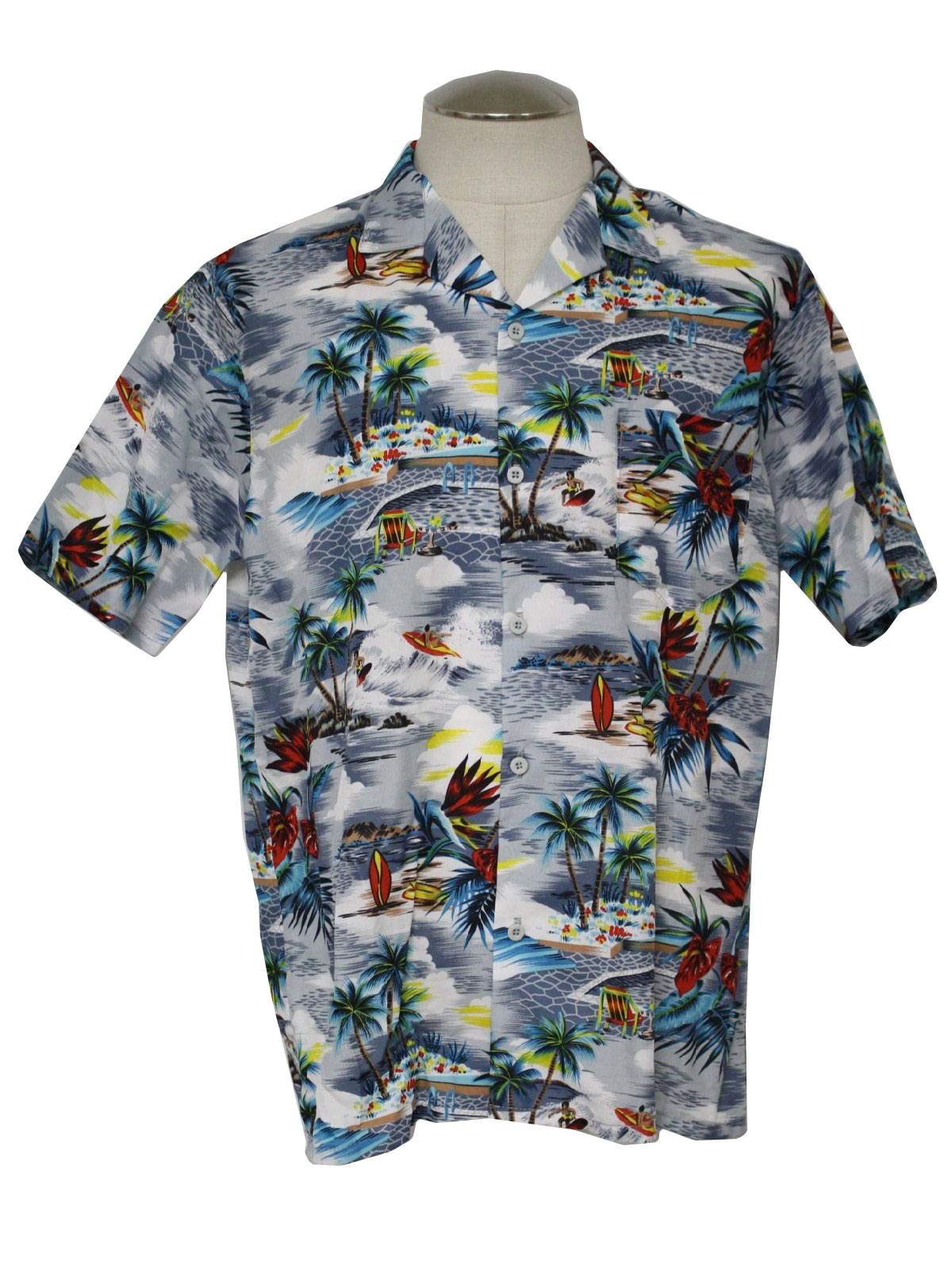 1980's Vintage Islander Hawaiian Shirt: Early 80s -Islander- Mens white ...