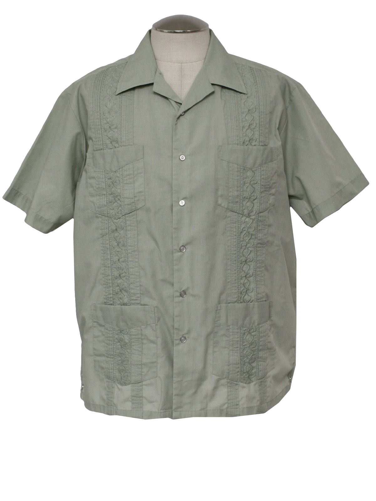 Vintage 1990's Guayabera Shirt: 90s -Genuine Haband Guayabera- Mens ...