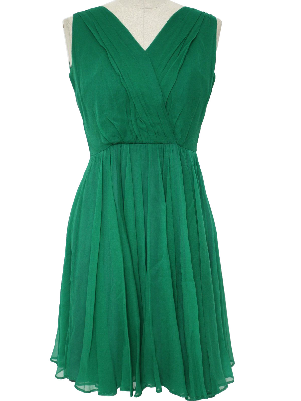 1960s Vintage Cocktail Dress: 60s -Miss Elliette- Womens emerald green ...