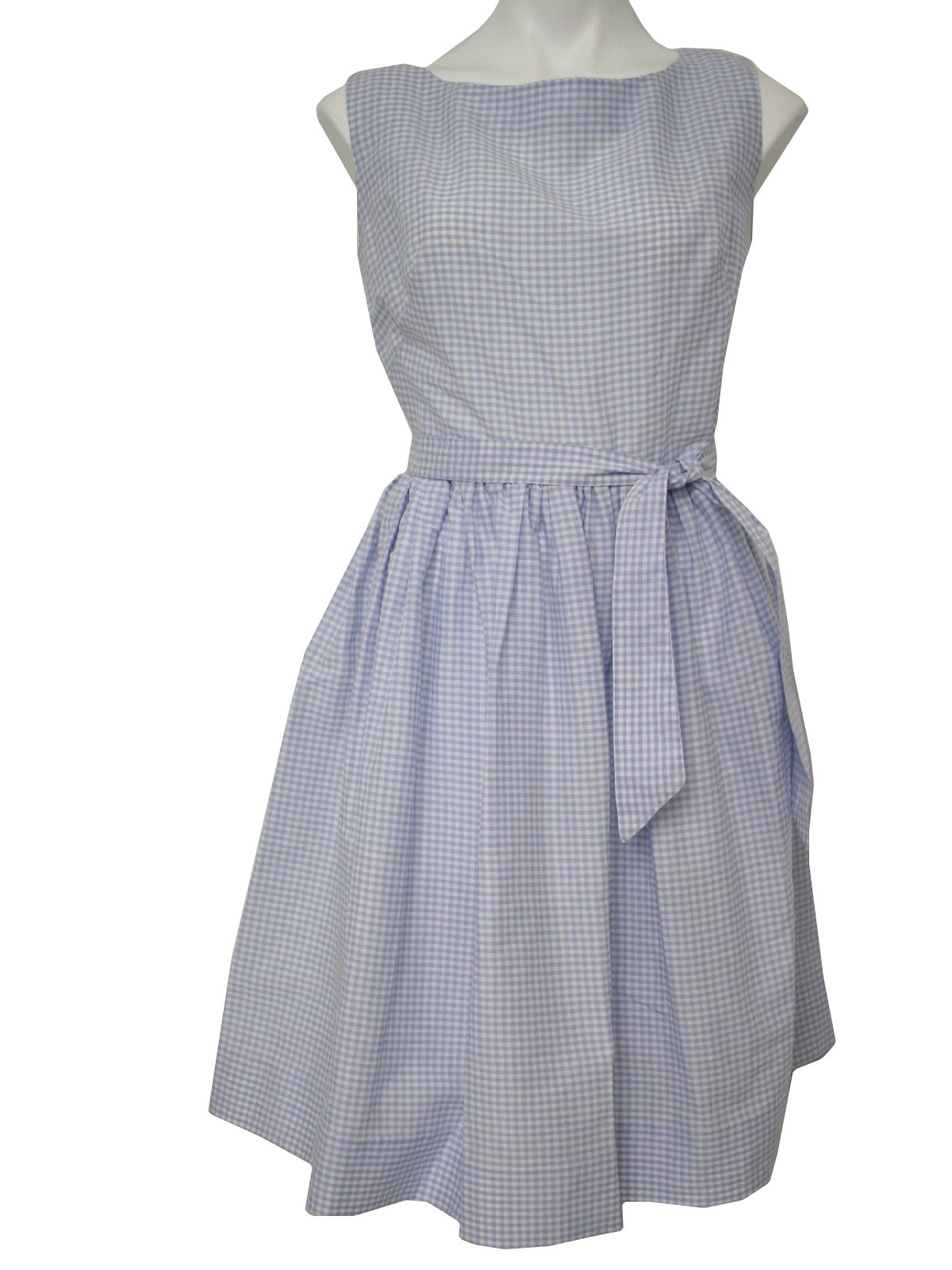 Retro 1960s Dress: Early 60s -Home Sewn- Womens white and light blues ...