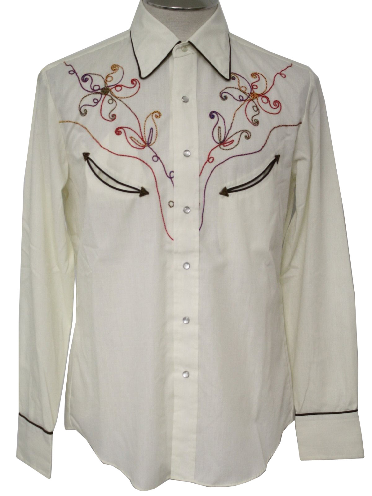 Kennington 70's Vintage Western Shirt: 70s -Kennington- Mens ivory ...