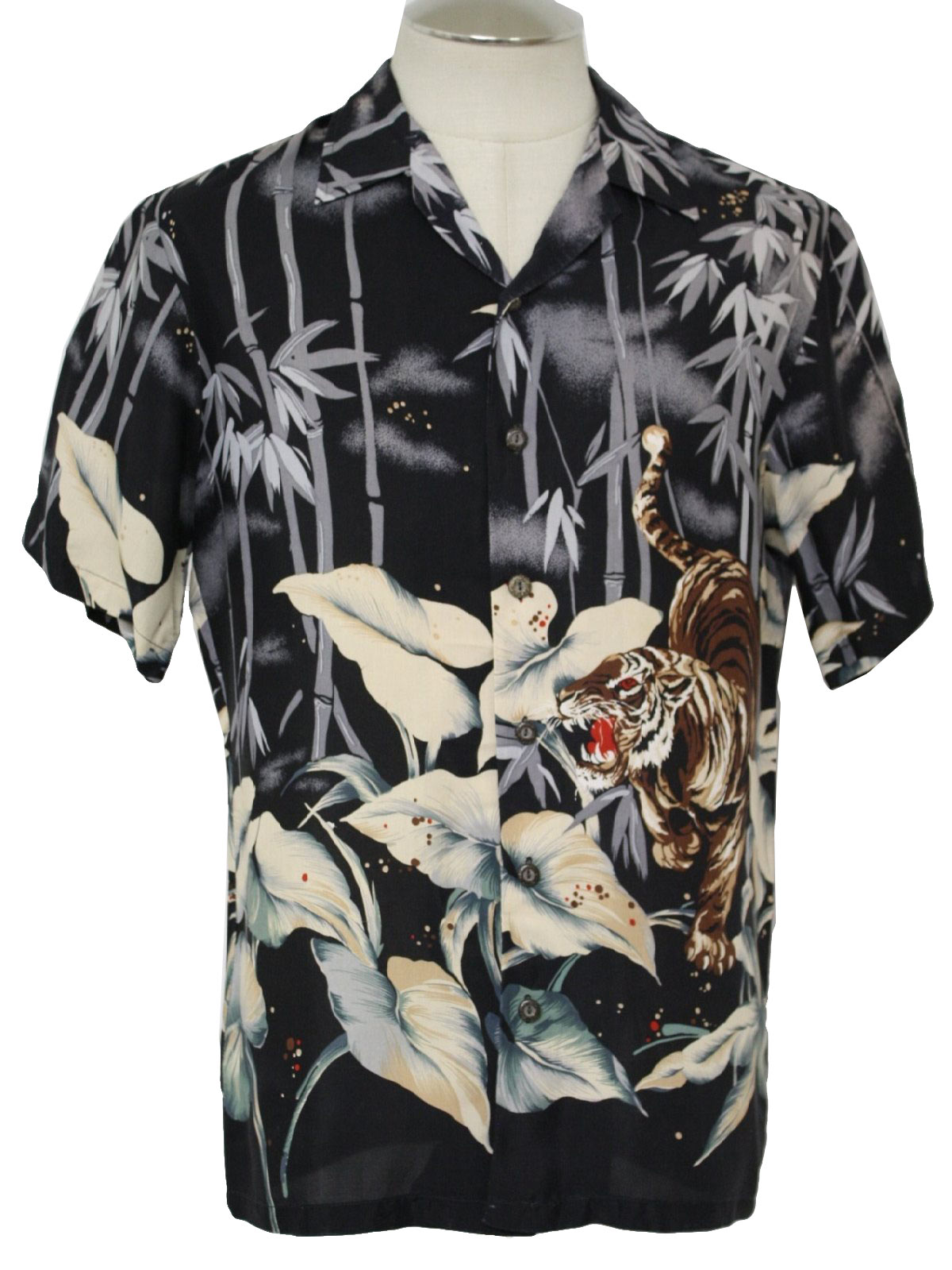 90s Vintage Kennington Hawaiian Shirt: 90s -Kennington- Mens black
