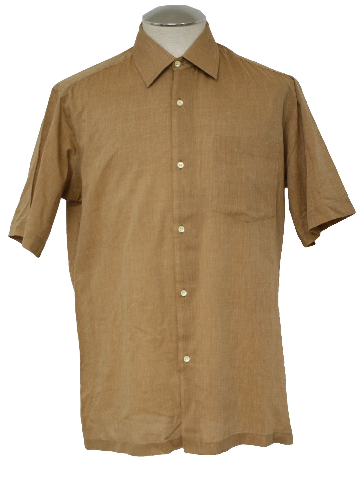 Retro Sixties Shirt: 60s -Tycoon- Mens terracotta cotton polyester ...