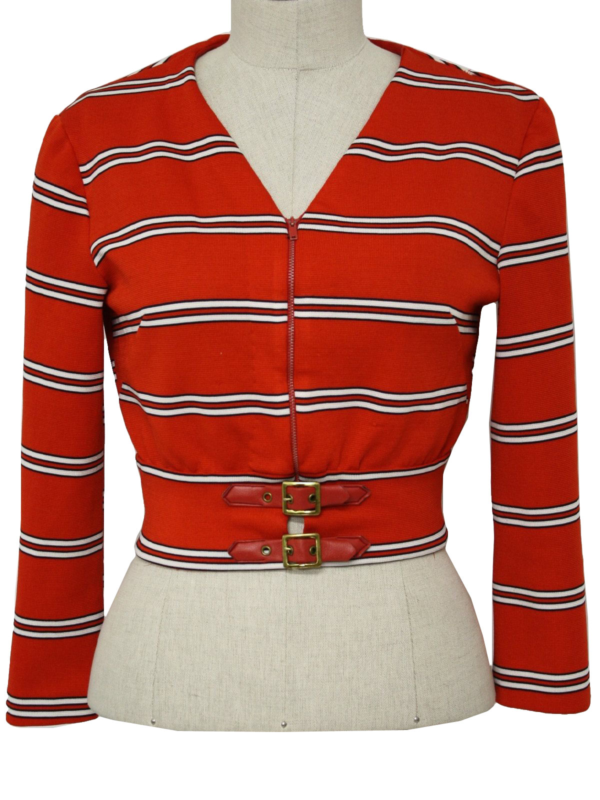 1960s Vintage Jacket: 70s -Home Sewn- Womens red, white and midnight ...