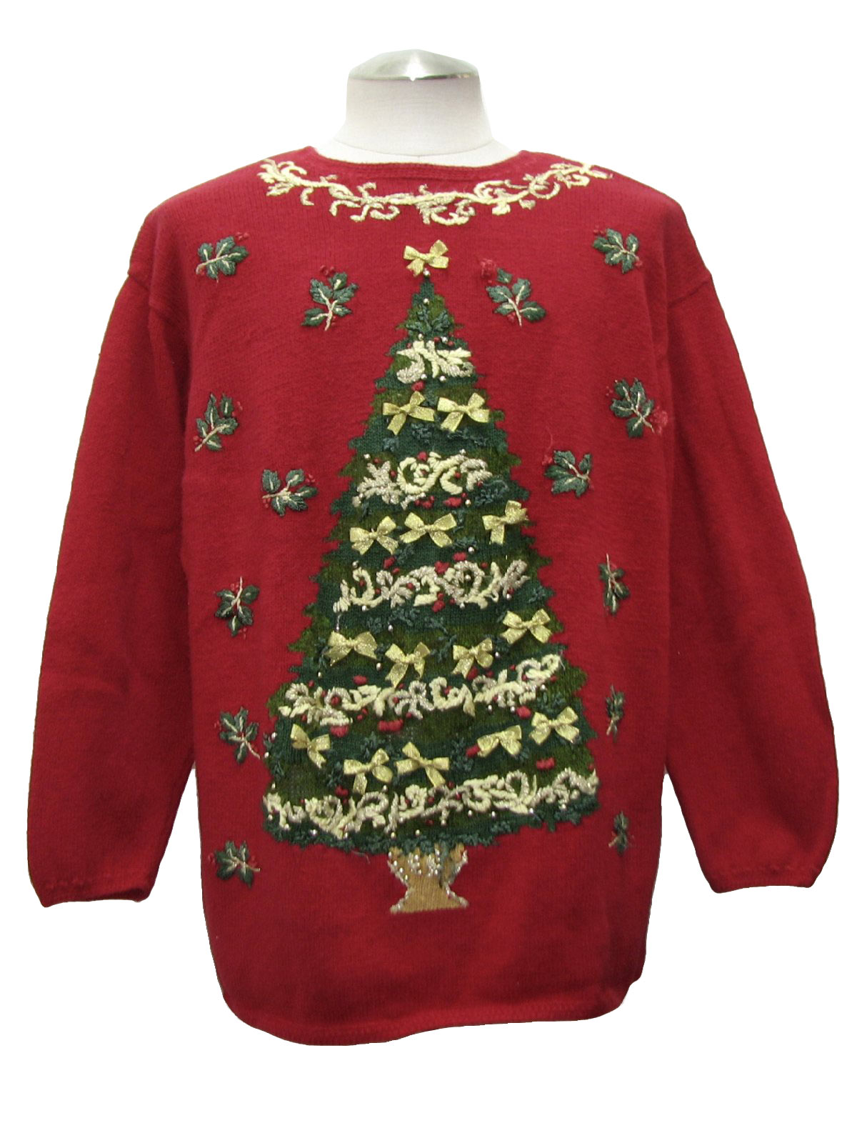 Womens Ugly Christmas Sweater: -Heirloom Collectibles- Womens red ...