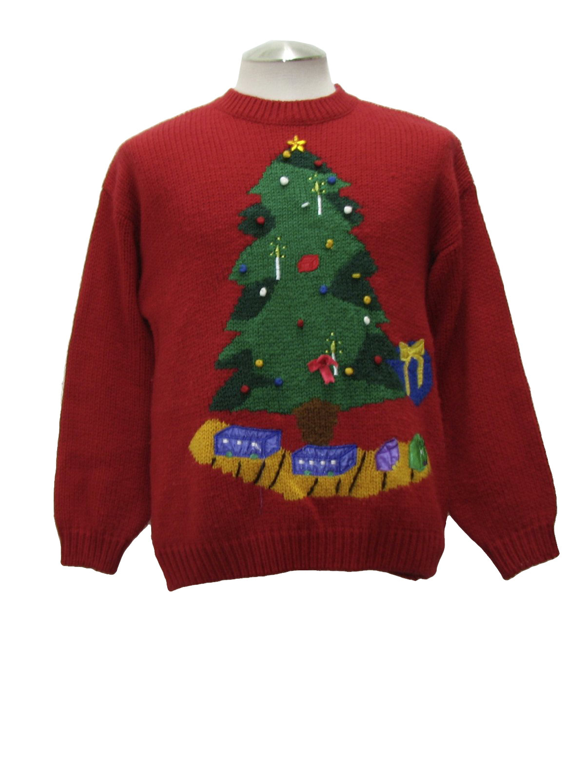 Ugly Christmas Sweater: -Hasting & Smith- Unisex red background acrylic ...