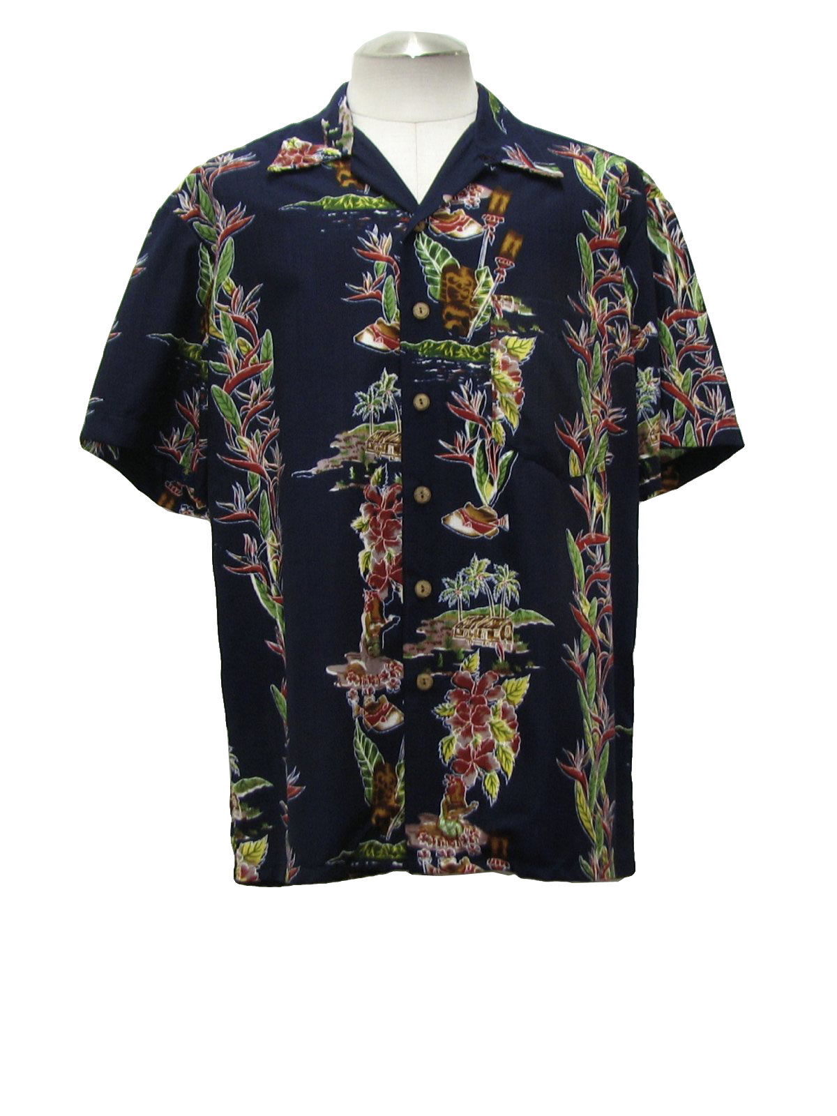 Retro 90s Hawaiian Shirt (Kennington) : 90s -Kennington- Mens blue ...